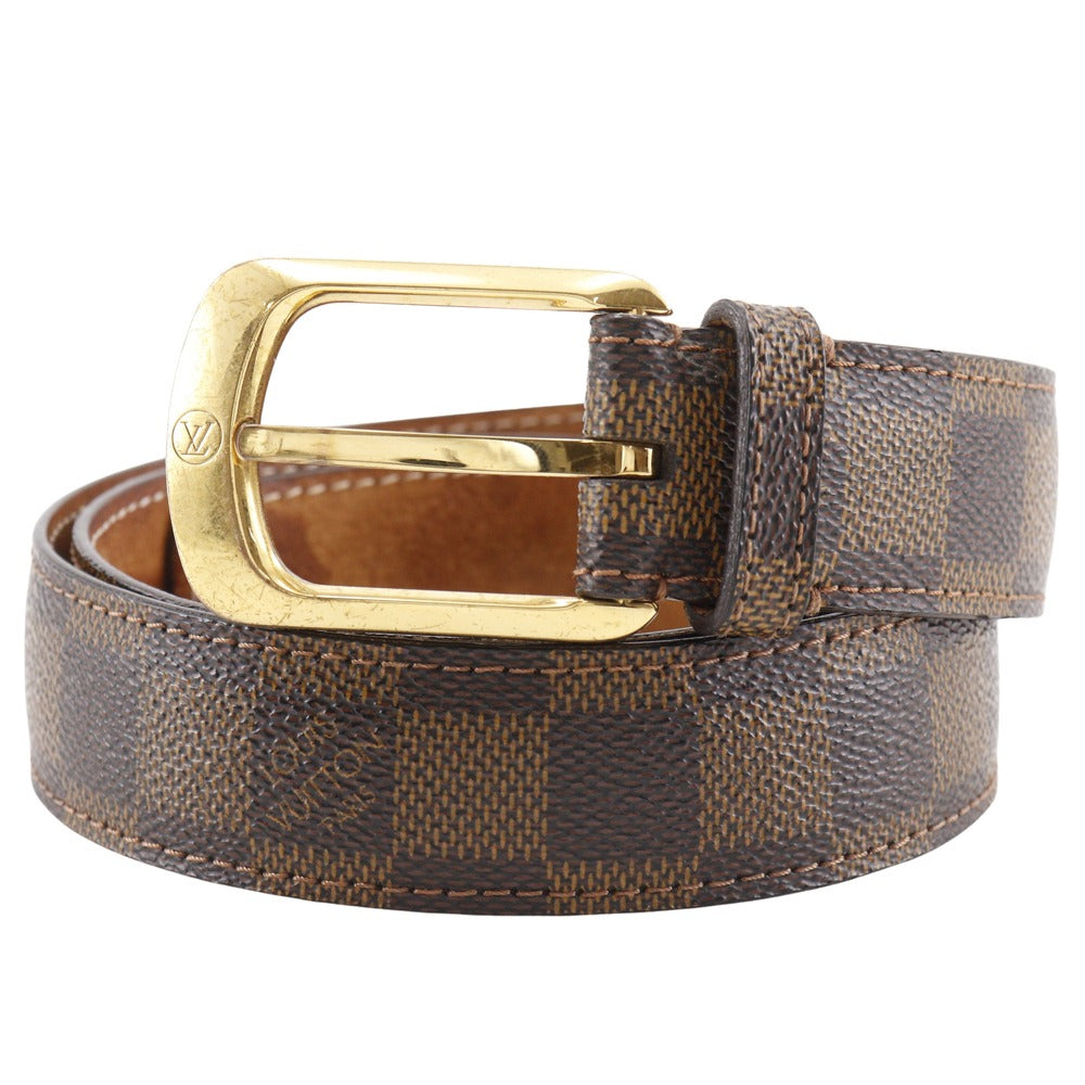 LOUIS VUITTON belt Damier canvas Brown Santur Ellipse mens 80