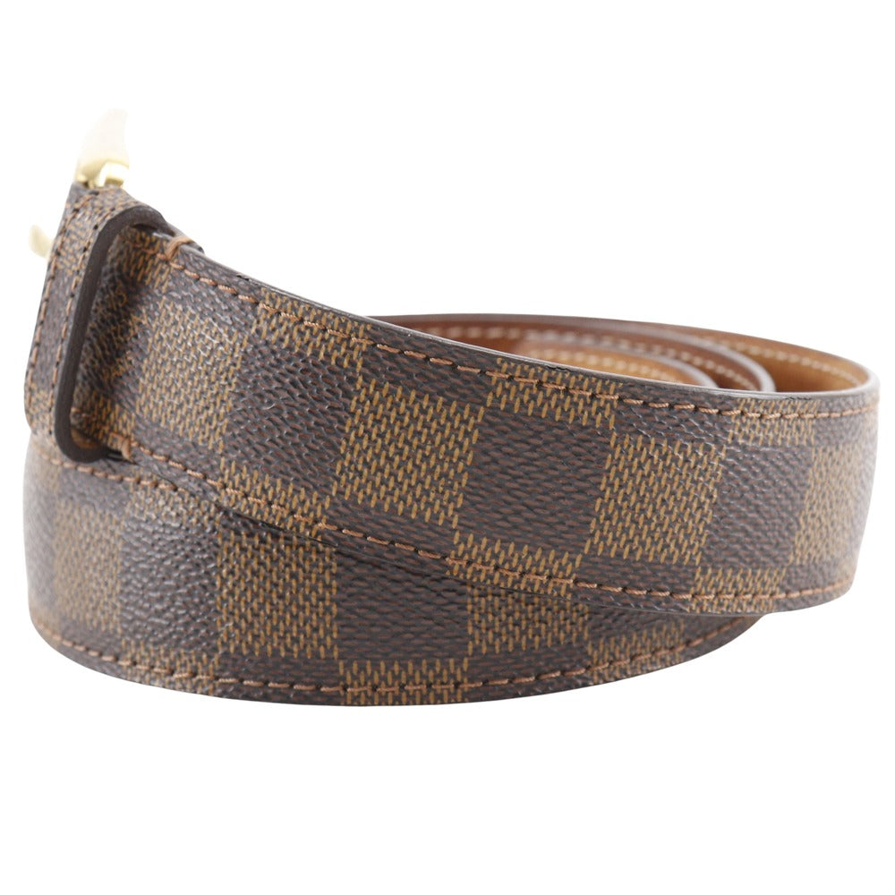 LOUIS VUITTON belt Damier canvas Brown Santur Ellipse mens 80