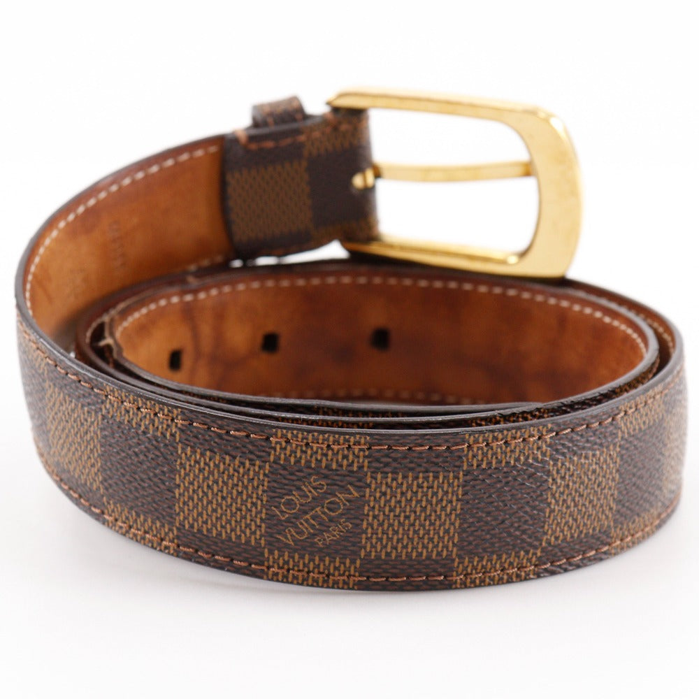 LOUIS VUITTON belt Damier canvas Brown Santur Ellipse mens 80