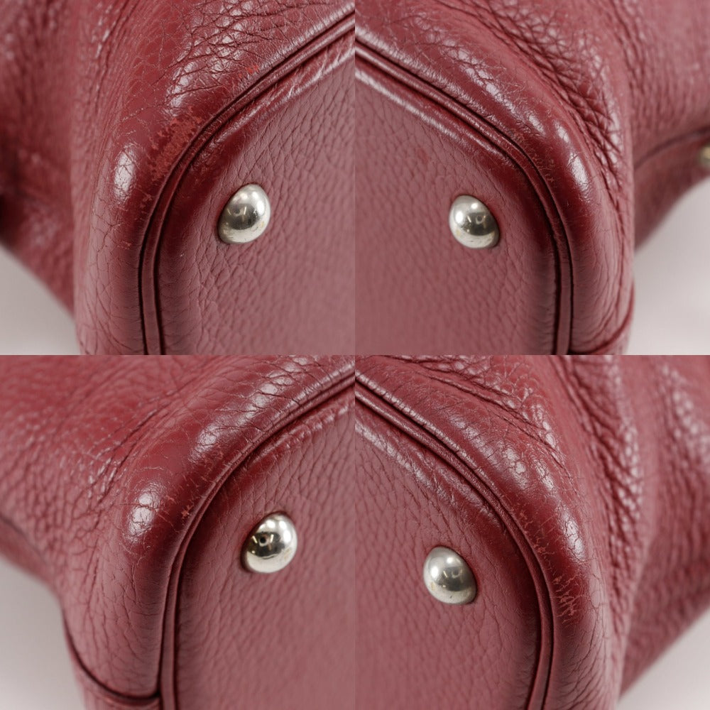 HERMES Handbag Ardenne Red/Silver Metal 2WAYShoulder Bored 31 Women