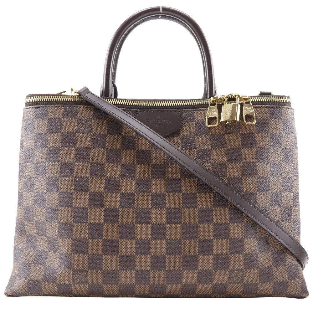 LOUIS VUITTON Handbag Damier canvas Brown 2WAYShoulder Brompton Women