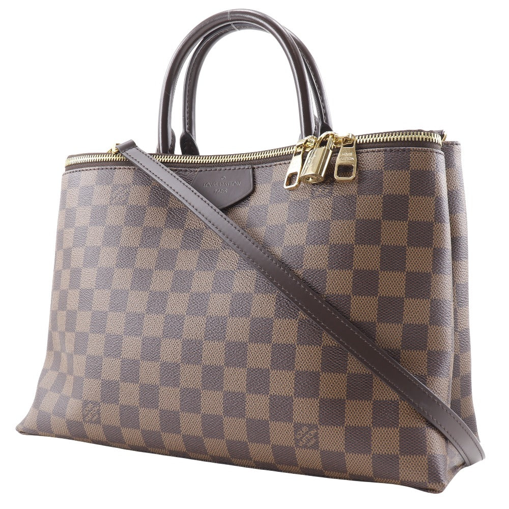 LOUIS VUITTON Handbag Damier canvas Brown 2WAYShoulder Brompton Women