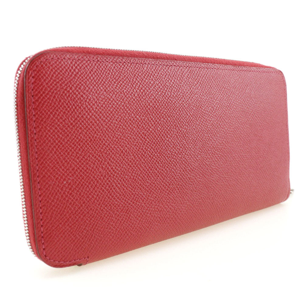 HERMES Long Wallet Purse Epsom, Silk Red-purple azap silk in long Women