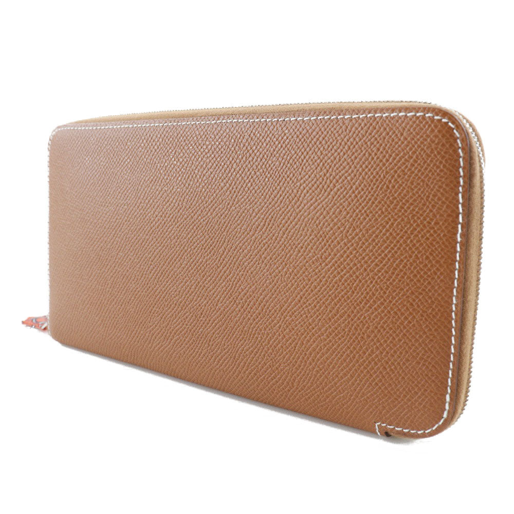 HERMES Long Wallet Purse Epsom Brown Azap silk in Women