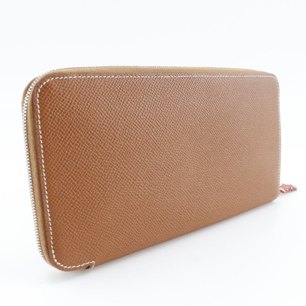 HERMES Long Wallet Purse Epsom Brown Azap silk in Women