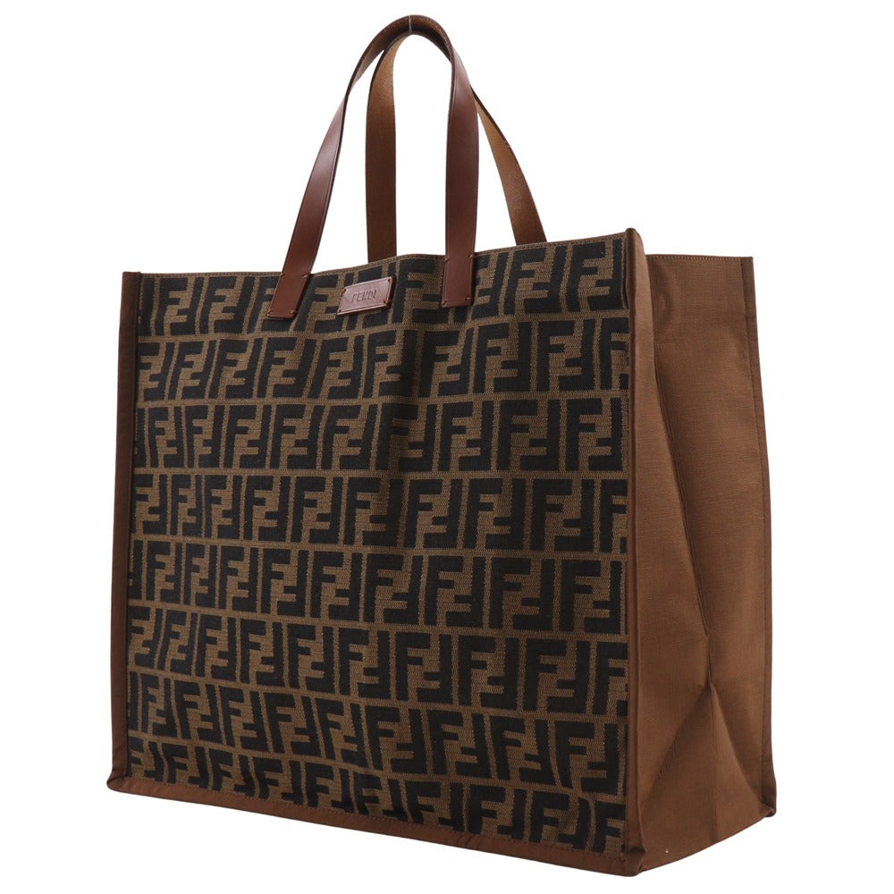 FENDI Handbag 8BH235-GKF Nylon canvas Brown Tote Bag Zucca unisex(Unisex)