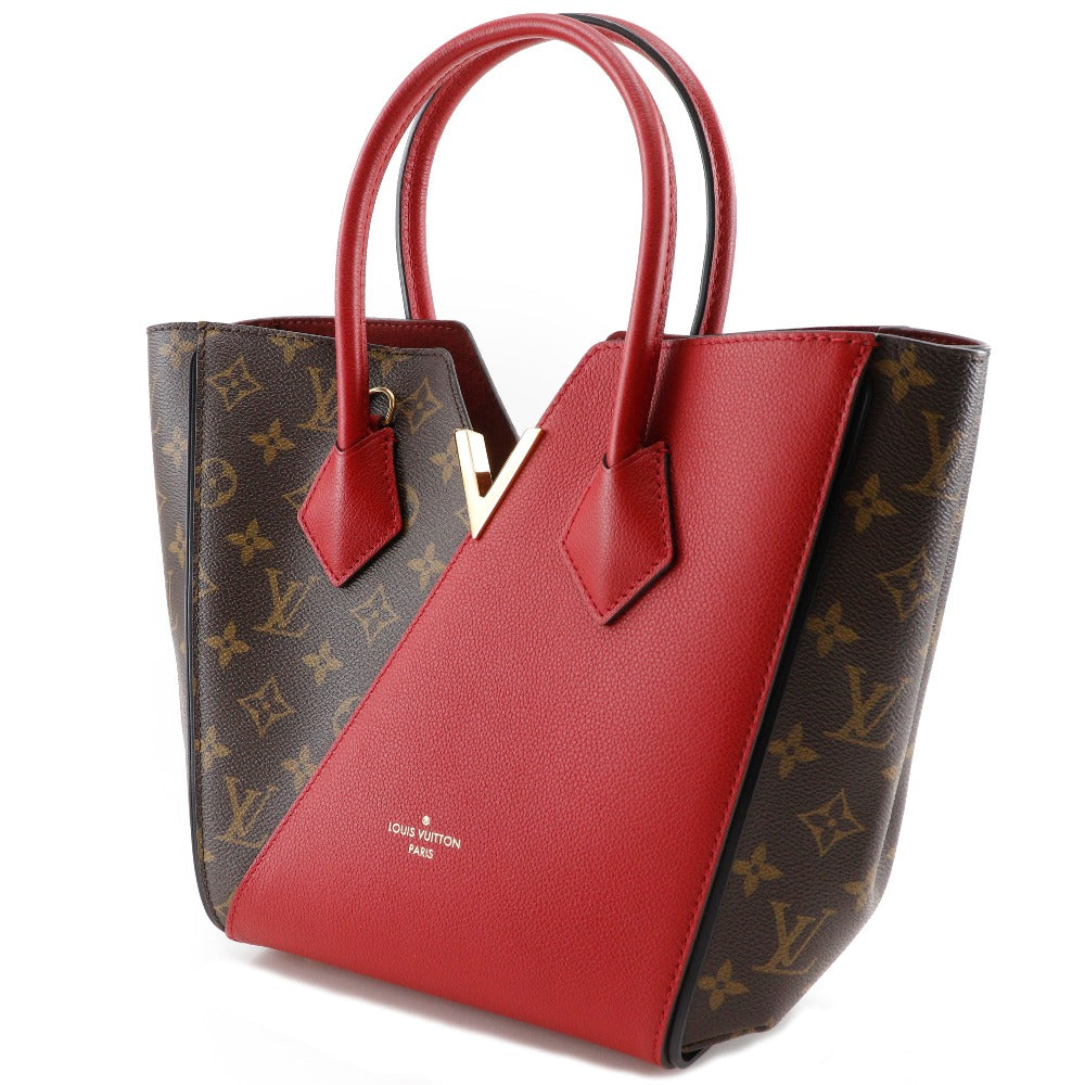 LOUIS VUITTON Handbag Monogram Canvas, Calfskin Brown / red 2WAYShoulder Kimono PM Women