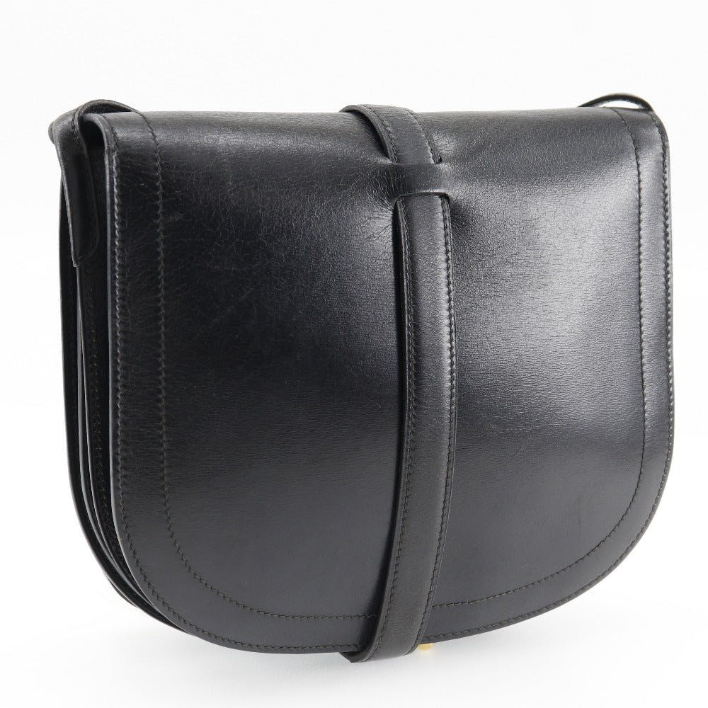 HERMES Shoulder Bag Box scarf black Gallopard