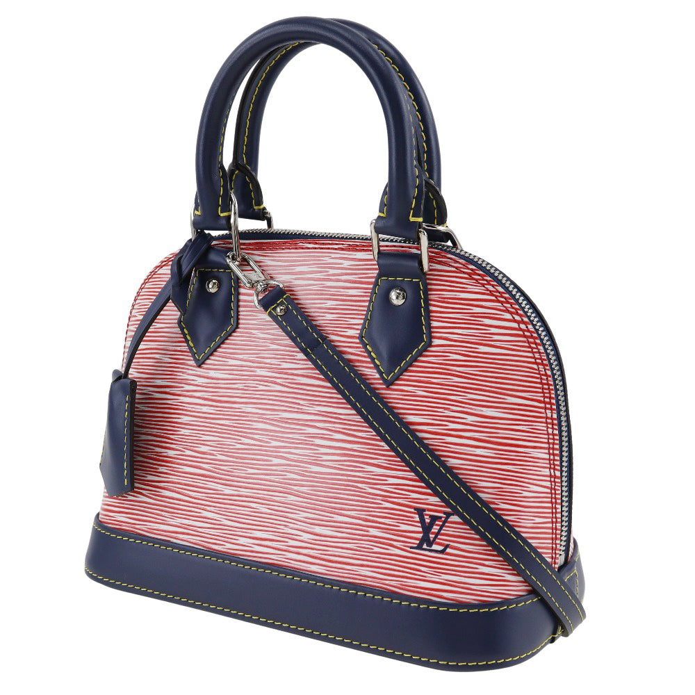LOUIS VUITTON Handbag Epi Leather Red / dark blue 2WAYShoulder Epi Denim Alma BB Women