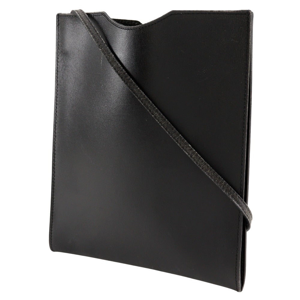 HERMES Shoulder Bag Calfskin black Pochette Omenitu