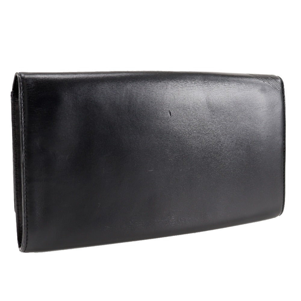 Luxury Women's Clutch Bag | LOUIS VUITTON Clutch bag leather black Opera line Aegean mens(Unisex)
