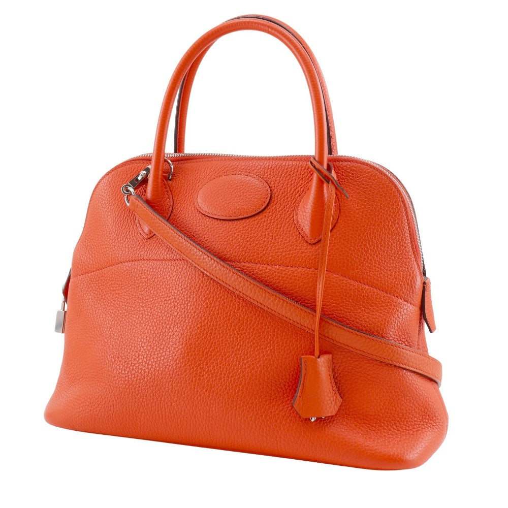 HERMES Handbag Taurillon Clemence Orange 2WAYShoulder Bored 31