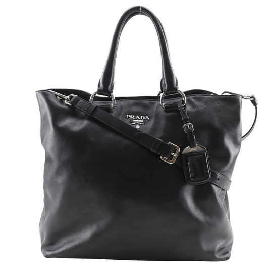Prada Logo WS7654 Leather Tote Bag