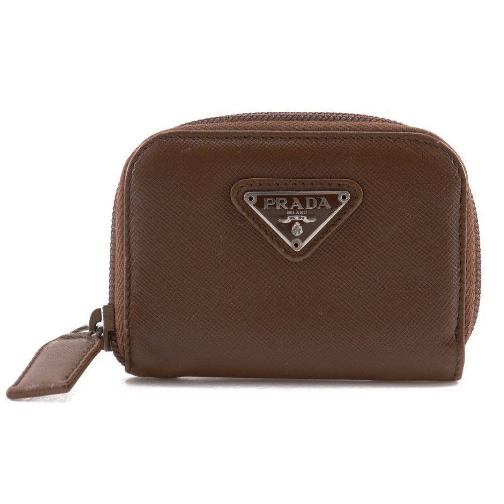 Prada Triangle Logo Leather Coin Case