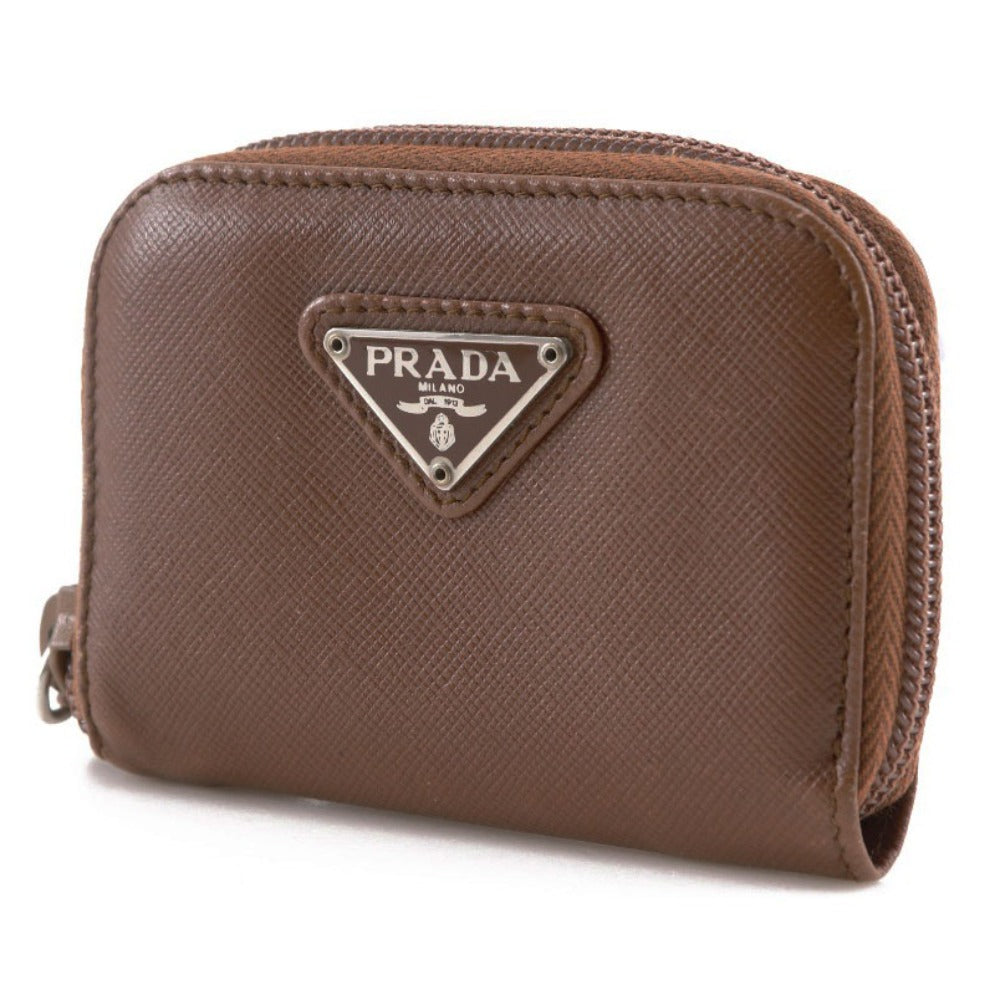 Prada Triangle Logo Leather Coin Case