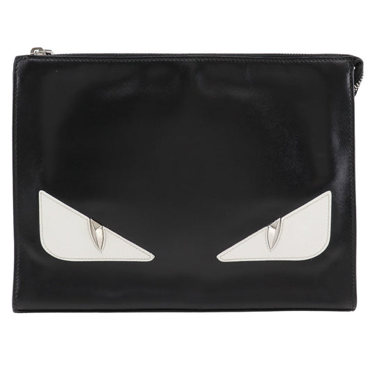 FENDI Clutch bag 7VA433 Calfskin black Bugs monster mens(Unisex)