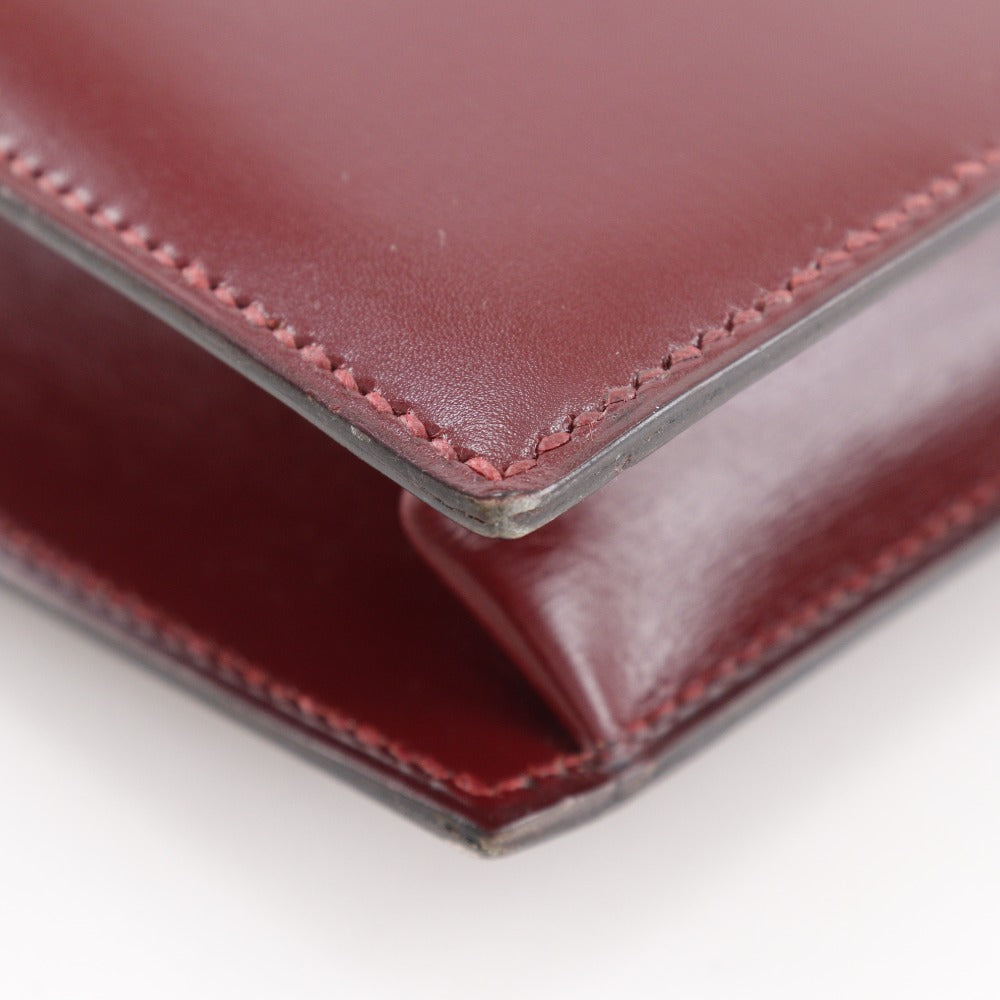 HERMES Shoulder Bag Box scarf Bordeaux 2-way clutch Lidi