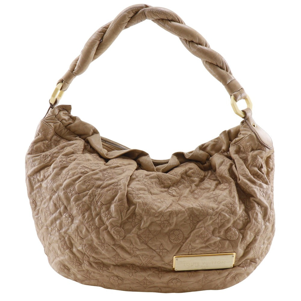 LOUIS VUITTON Shoulder Bag lambskin beige Monogram Olympic Nimbs GM