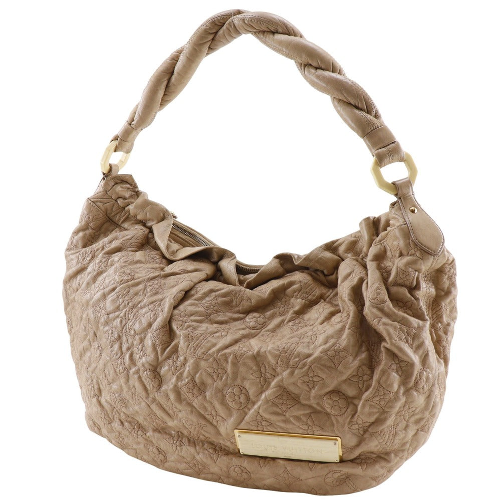 LOUIS VUITTON Shoulder Bag lambskin beige Monogram Olympic Nimbs GM