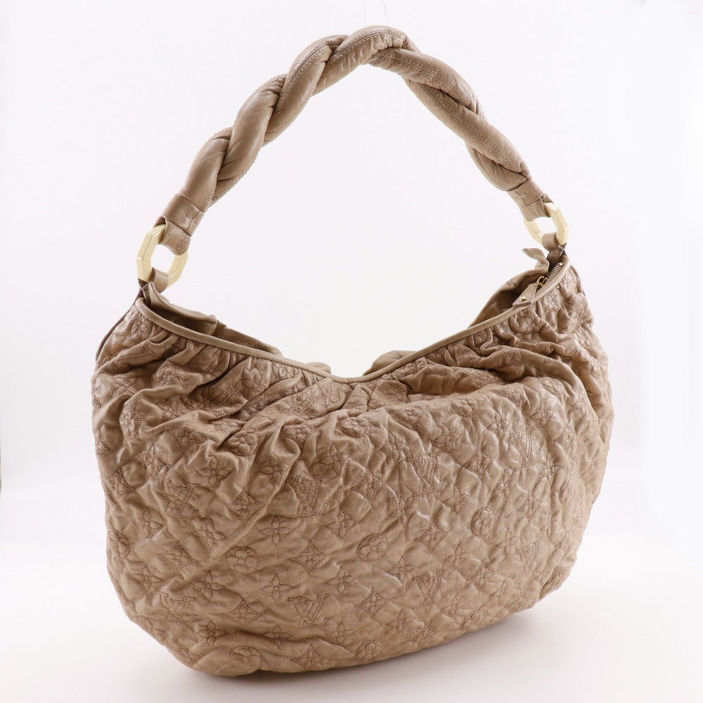 LOUIS VUITTON Shoulder Bag lambskin beige Monogram Olympic Nimbs GM