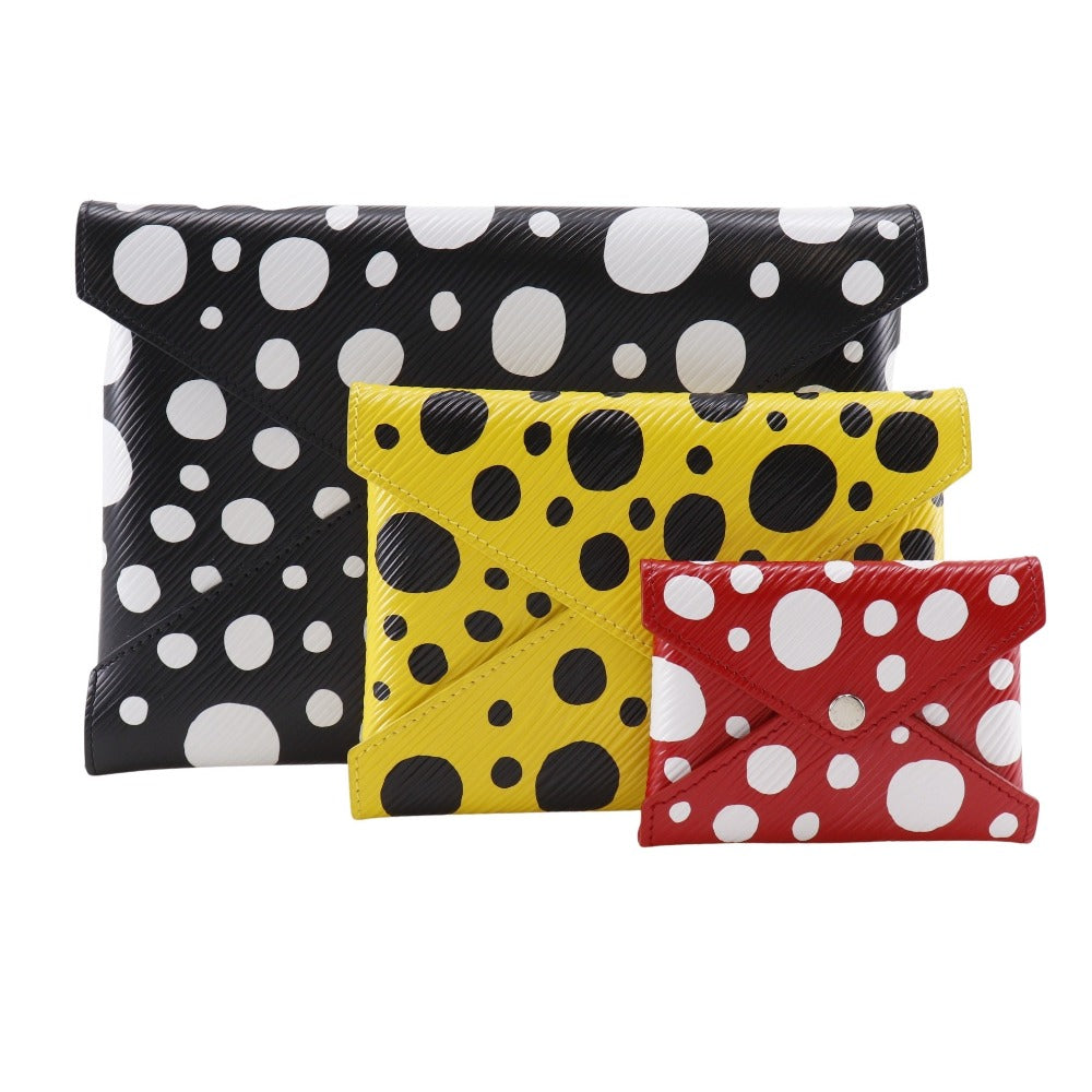 LOUIS VUITTON Clutch bag Epi Leather Black / yellow / red LVxYK Yayoi Kusama Polka Dots Pochette Kirigami