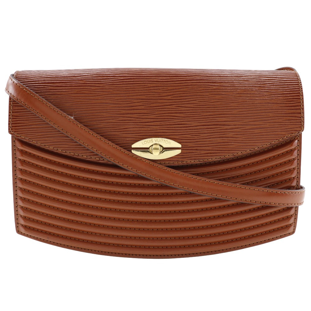 LOUIS VUITTON Shoulder Bag Epi Leather Brown 2-way clutch Prebourg Women