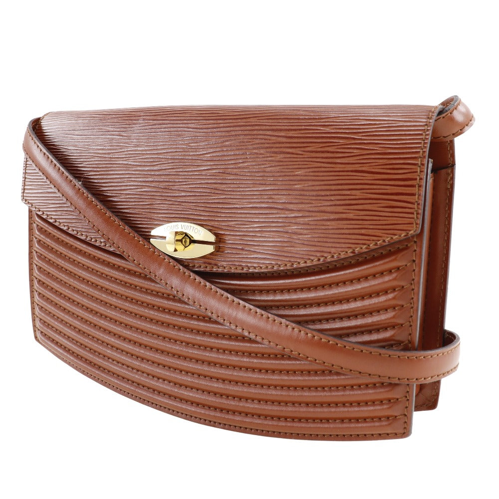 LOUIS VUITTON Shoulder Bag Epi Leather Brown 2-way clutch Prebourg Women