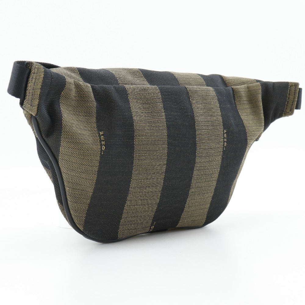 FENDI Waist bag 7VA446 Nylon canvas Brown Sling bag Pecan Stripe unisex(Unisex)