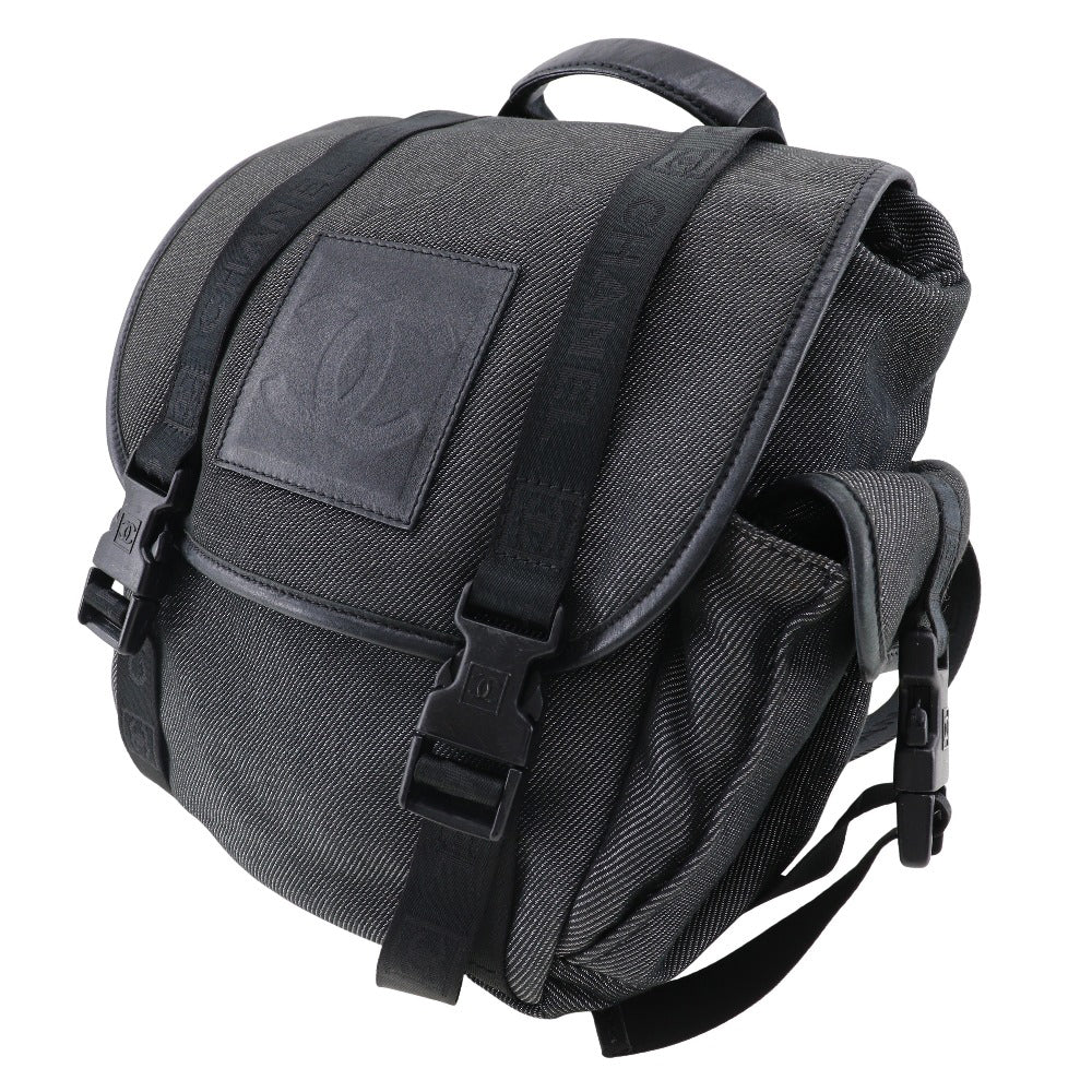 CHANEL Backpack canvas Black / Silver Sports line Backpack
