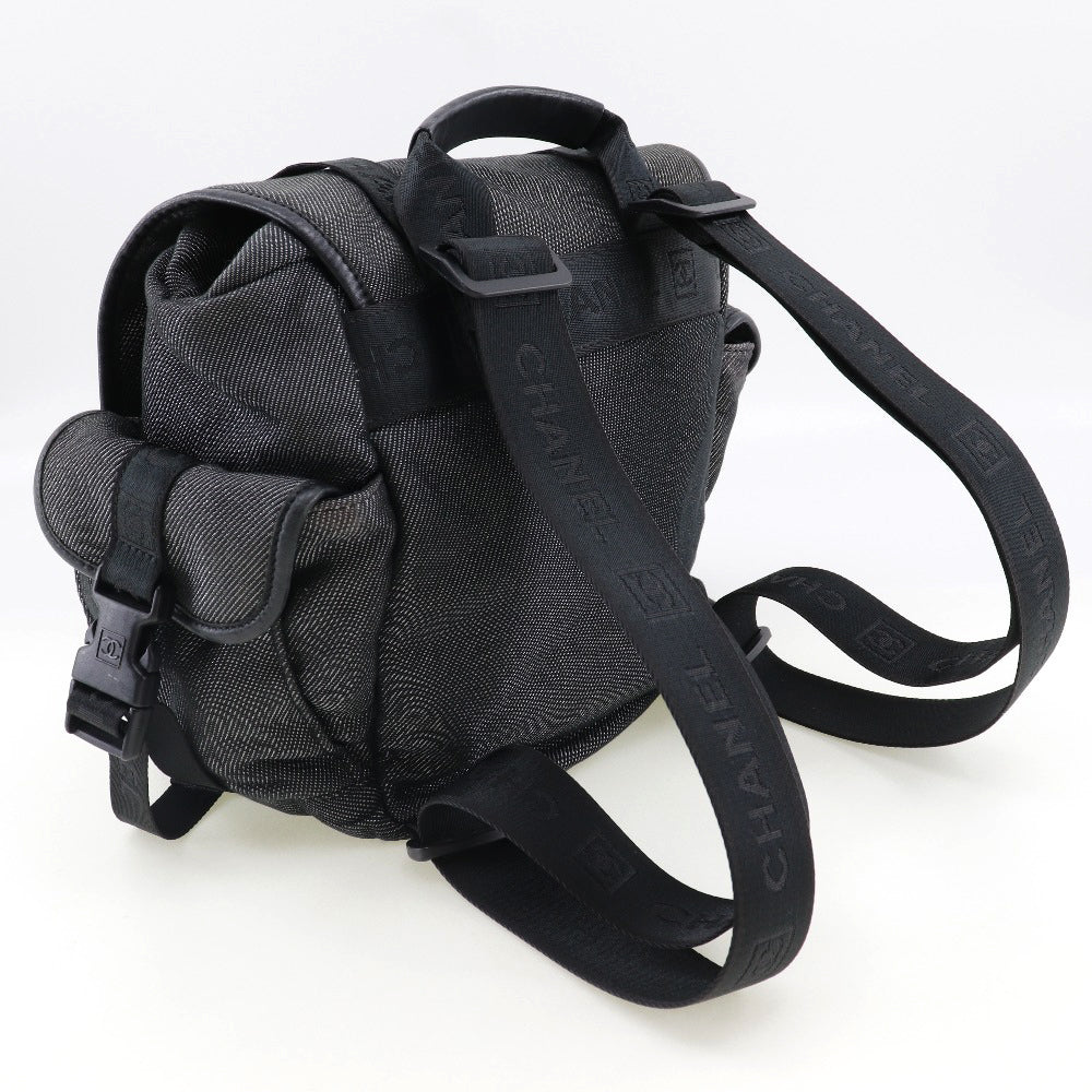 CHANEL Backpack canvas Black / Silver Sports line Backpack