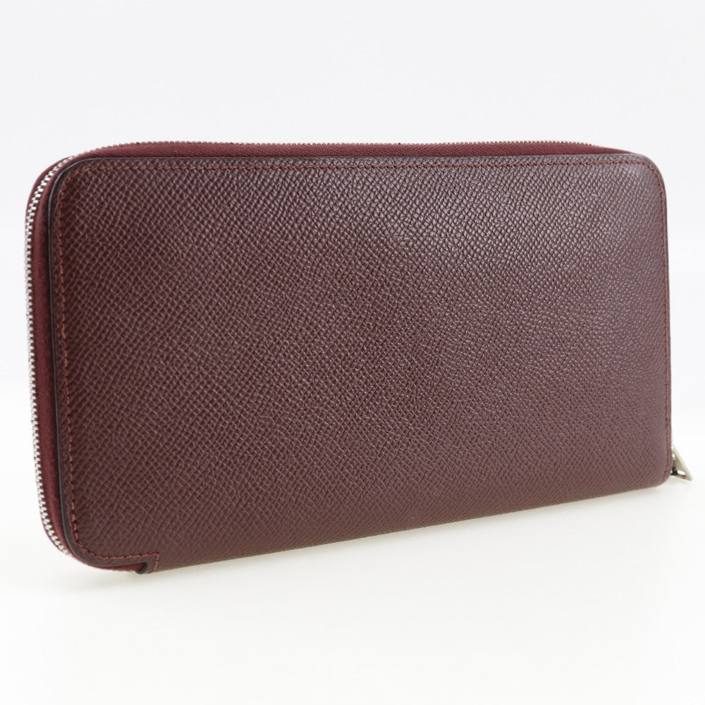 HERMES Long Wallet Purse Epsom Bordeaux Azap Long Silk Inn Women