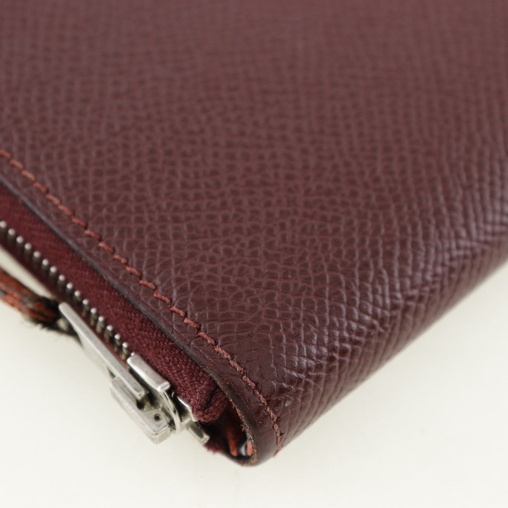 HERMES Long Wallet Purse Epsom Bordeaux Azap Long Silk Inn Women