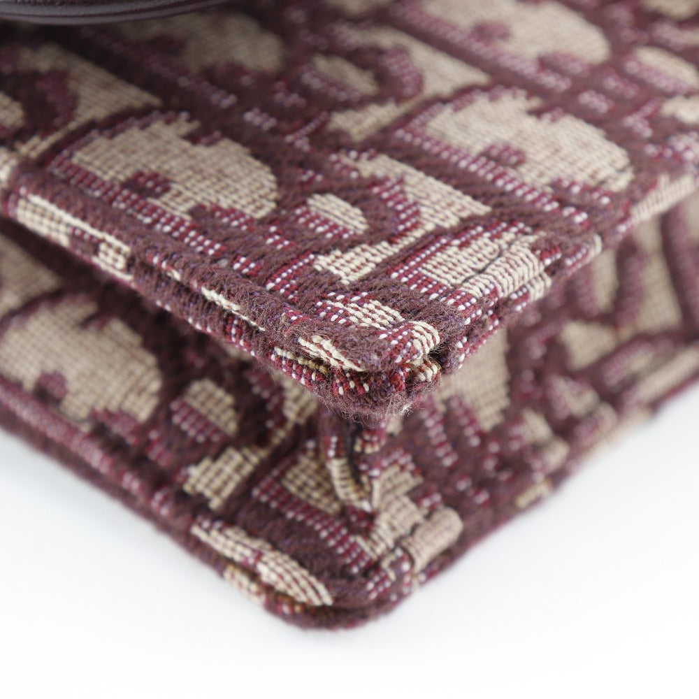 Christian Dior Waist bag canvas Bordeaux 2-way clutch Trotter saddle Women