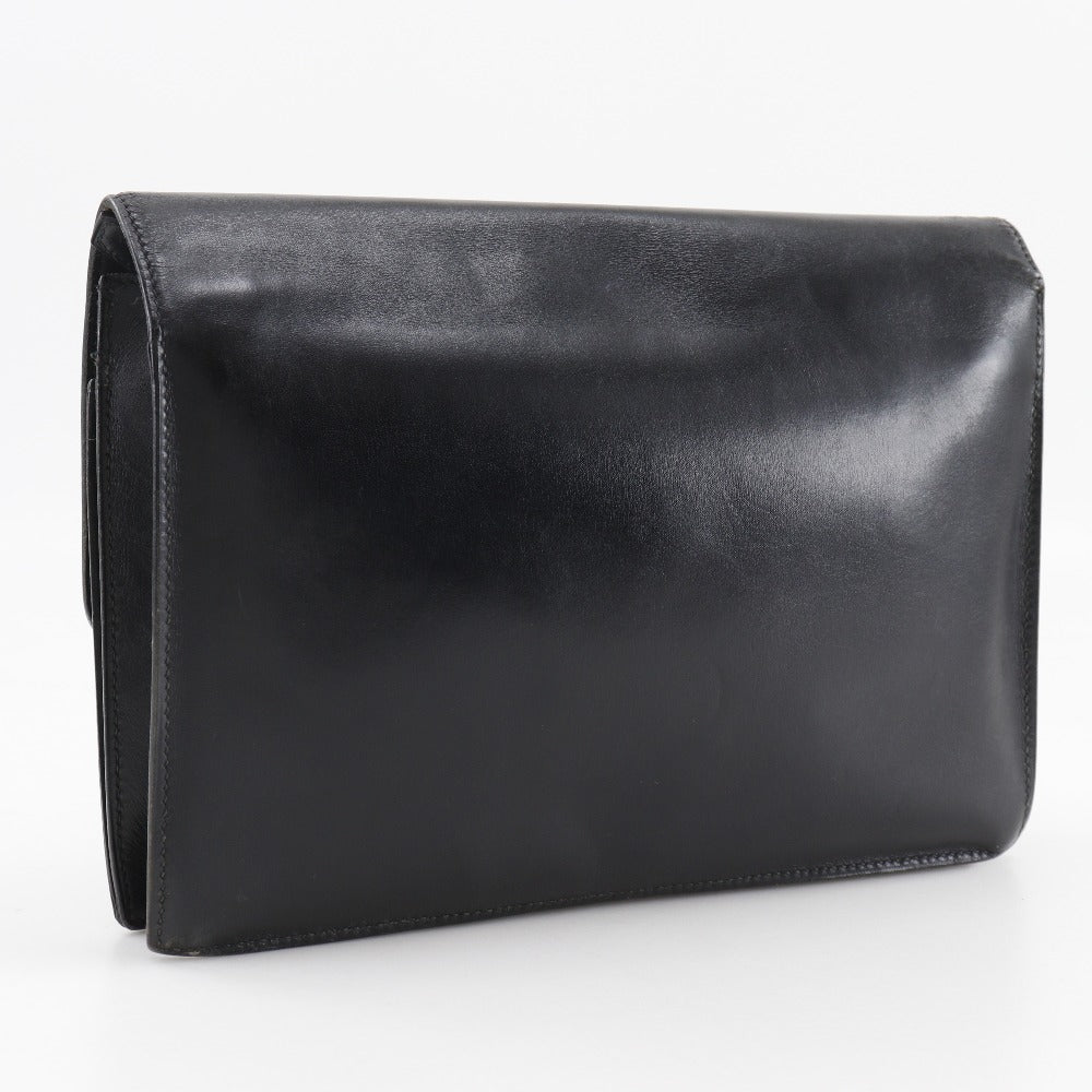 HERMES Clutch bag Box scarf black business bag Pochette jet