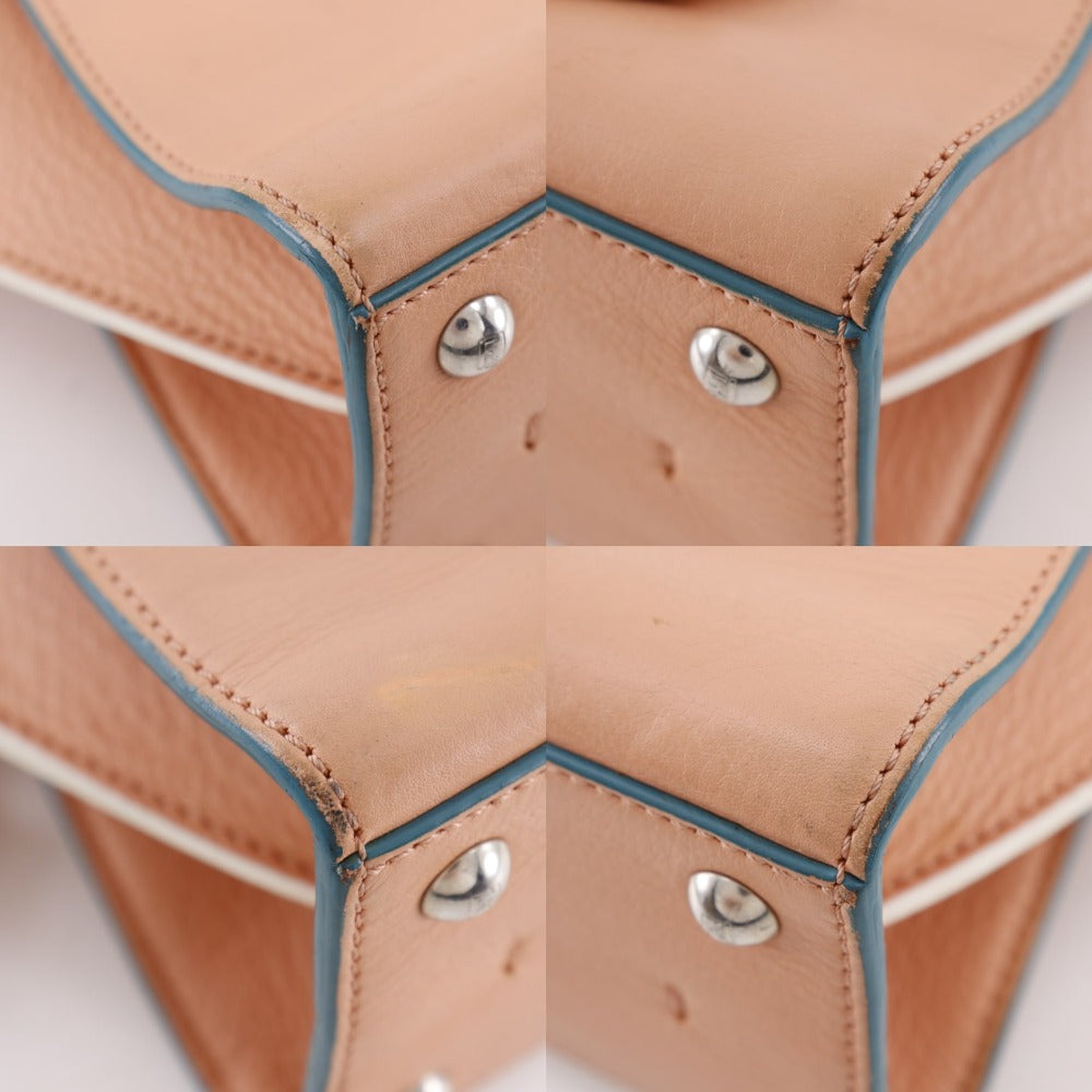 Fendi Zucchino FF Canvas Leather Shoulder Bag