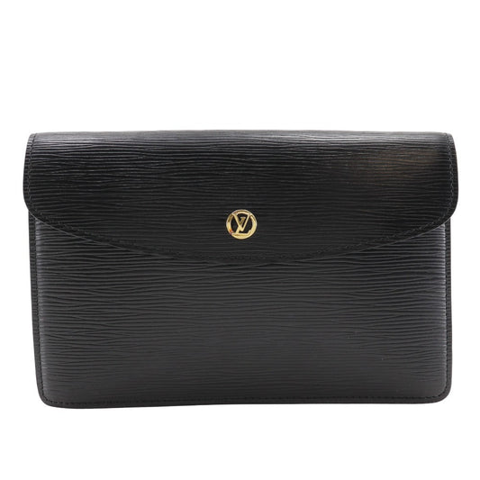 LOUIS VUITTON Clutch bag Epi Leather black business bag Montaigne 23 mens
