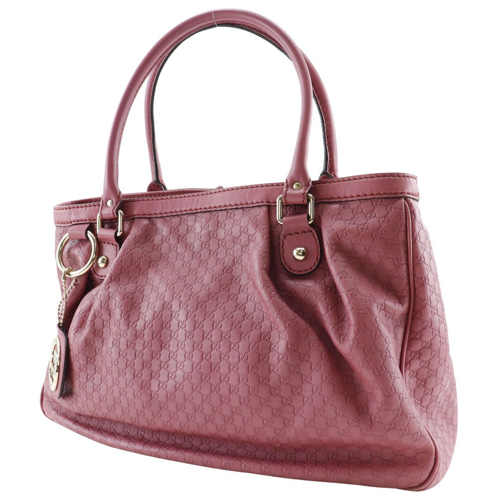 GUCCI Tote Bag 296835 }CN?Ob`V} Sima leather pink Micro Guccisima Sukey Women