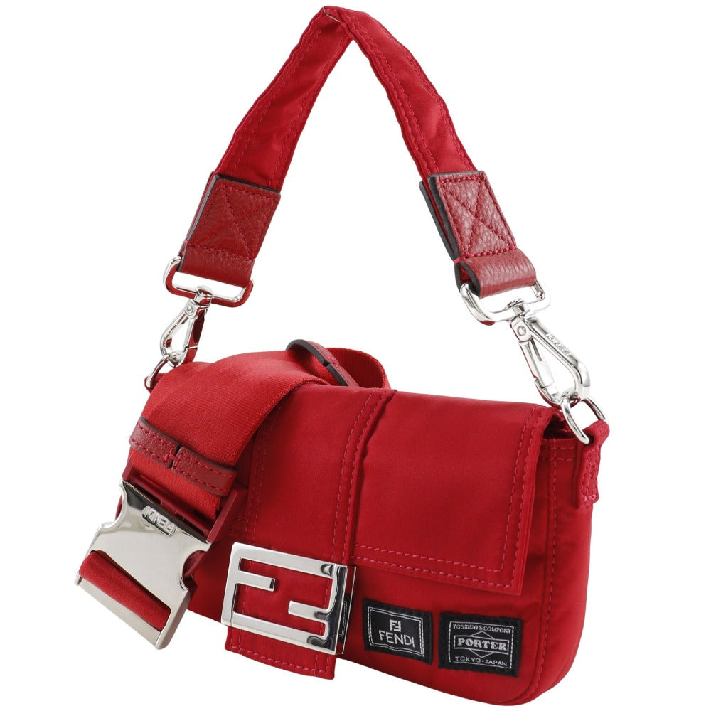 FENDI Shoulder Bag 7AS138 Nylon Red 2WAYShoulder Mamma Bucket Porter collaboration Women