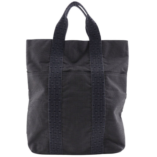 HERMES Handbag Nylon canvas gray Tote Bag Her Line Cabas mens(Unisex)