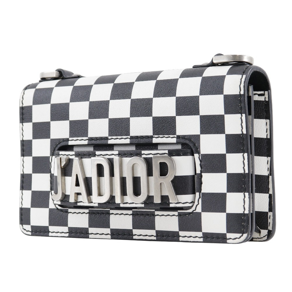 Christian Dior Shoulder Bag Calfskin Black / white 2-way clutch Jadior Women