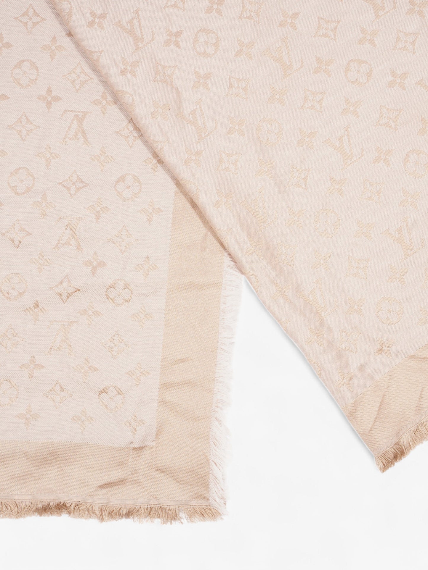 Luxury Women's Handbag | Louis Vuitton Monogram Shawl Beige Silk 139cm x 139cm