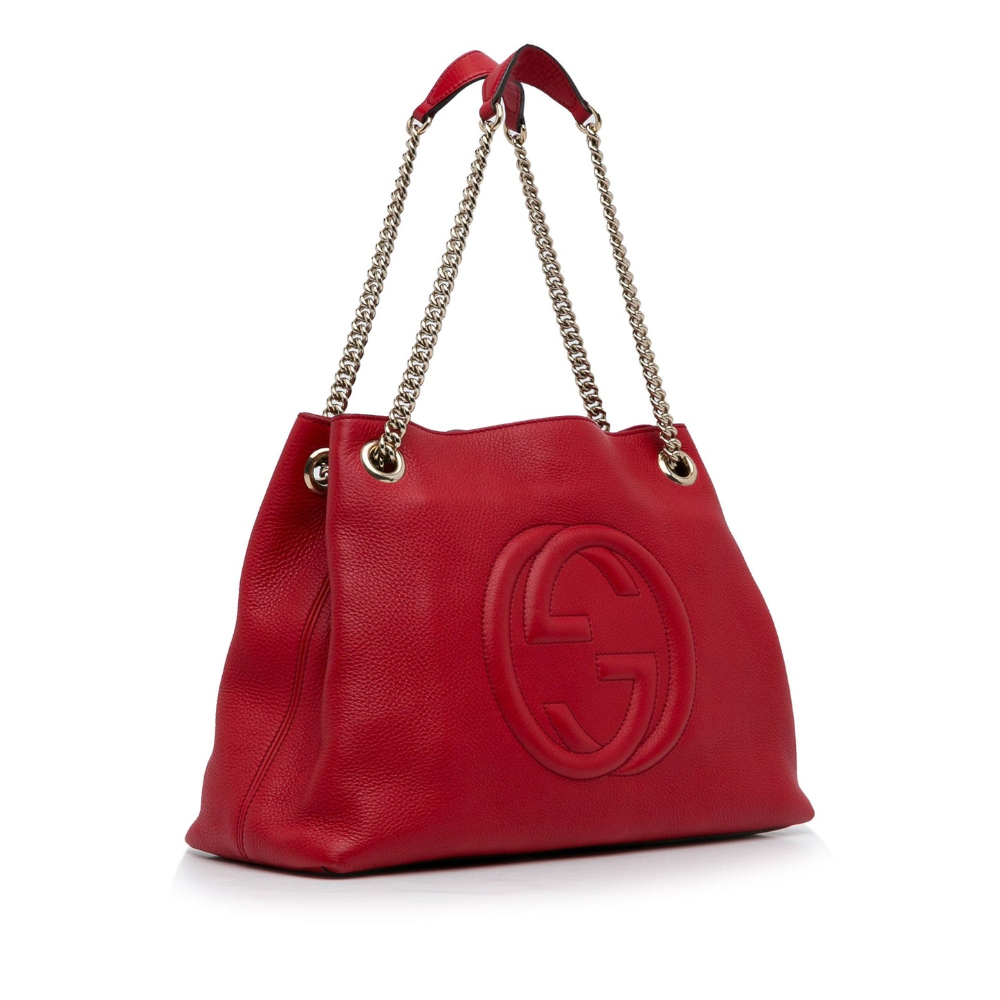 Gucci Soho Red Leather Chain Tote Style 1
