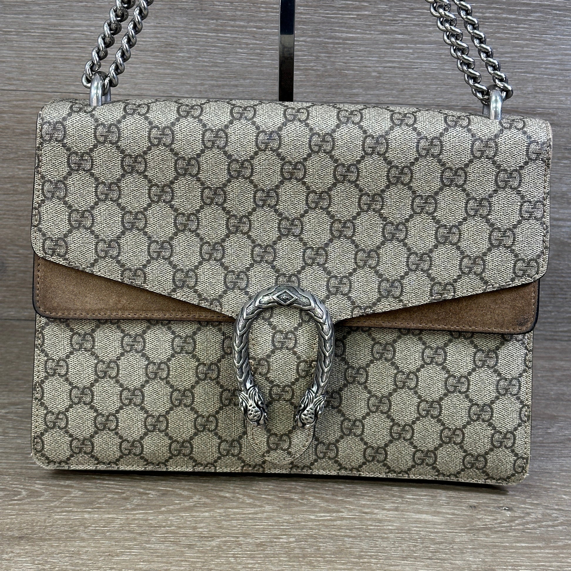 Gucci Monogram Chain Leather Shoulder Bag