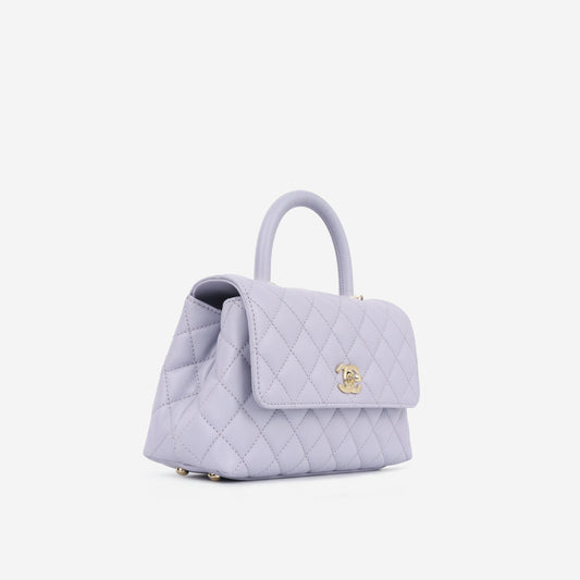 Chanel Small Coco Handle - Lavender Caviar