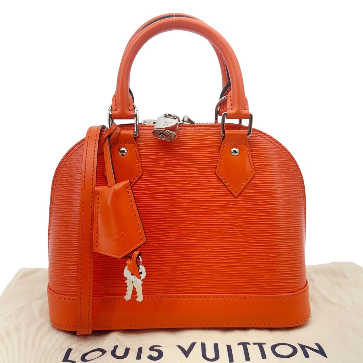 LOUIS VUITTON Alma BB Epi Leather Crossbody Bag Orange