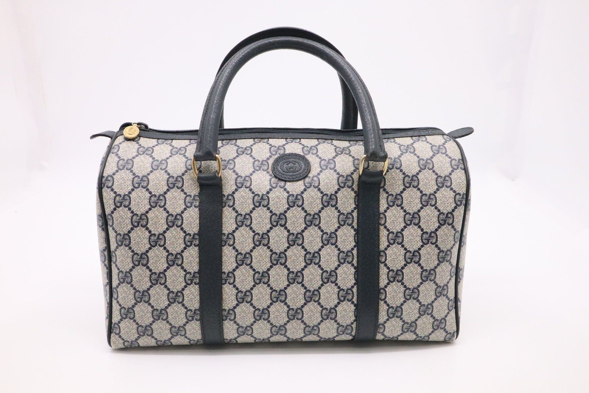 Gucci Boston Bag in Blue GG Supreme Canvas