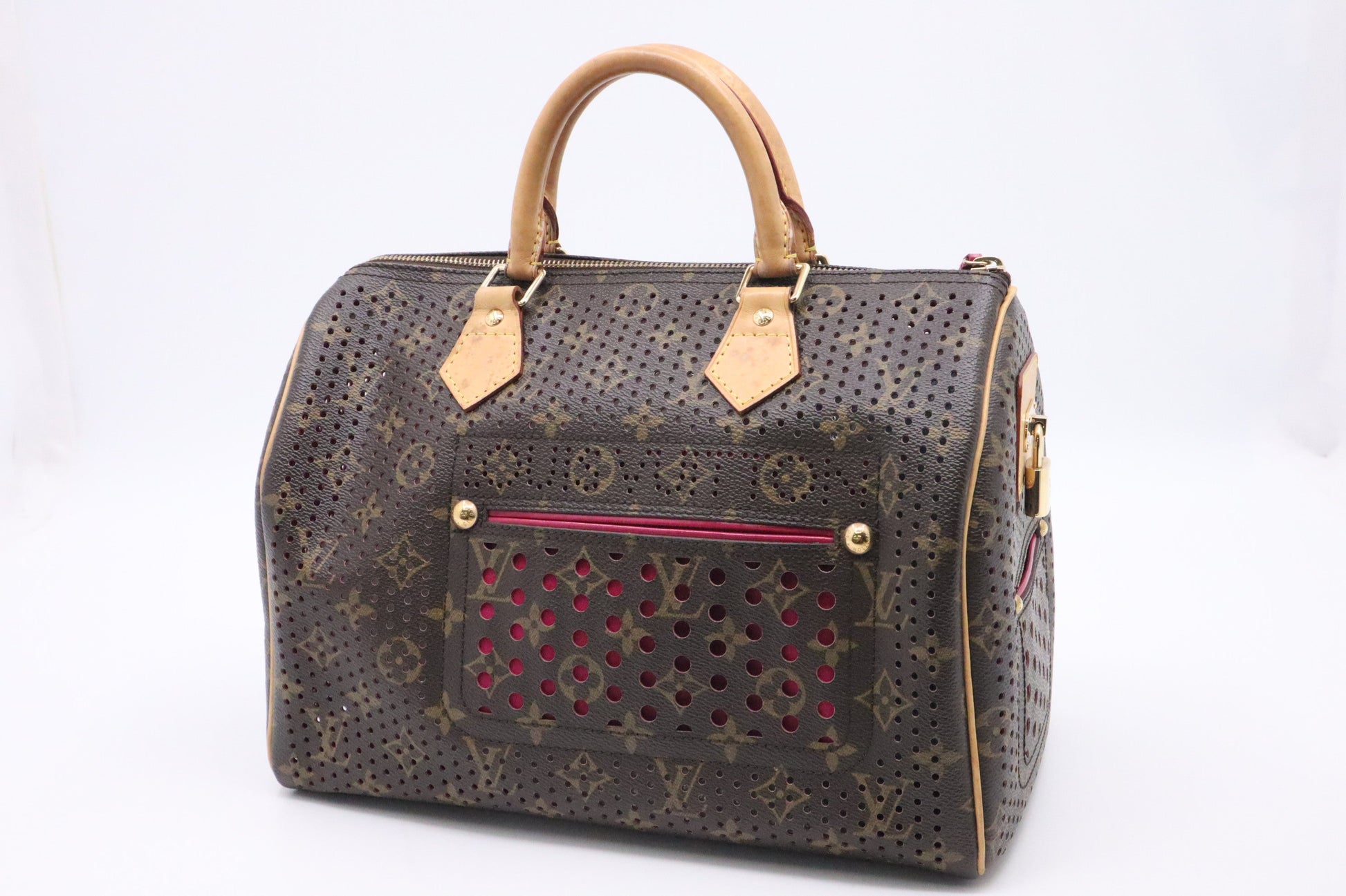 Louis Vuitton Speedy 30 in Pink and Perforated Monogram Canvas