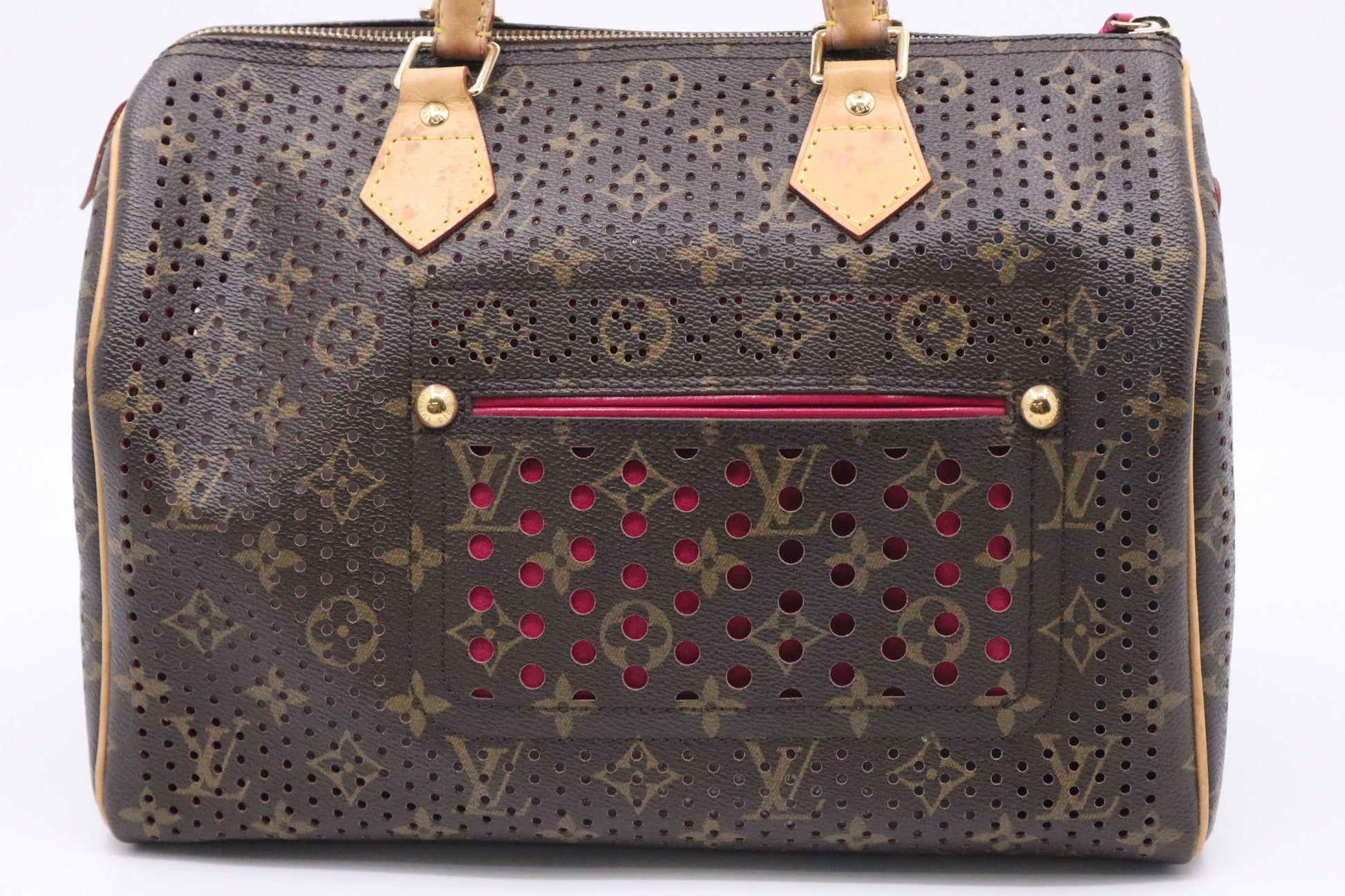 Louis Vuitton Speedy 30 in Pink and Perforated Monogram Canvas