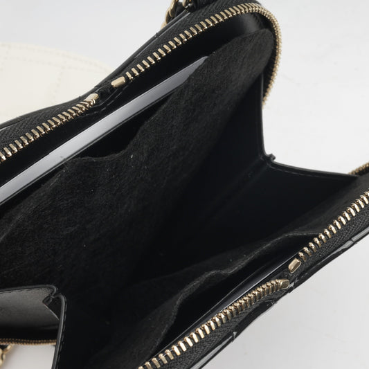 Chanel Double Heart Crossbody - Black/White