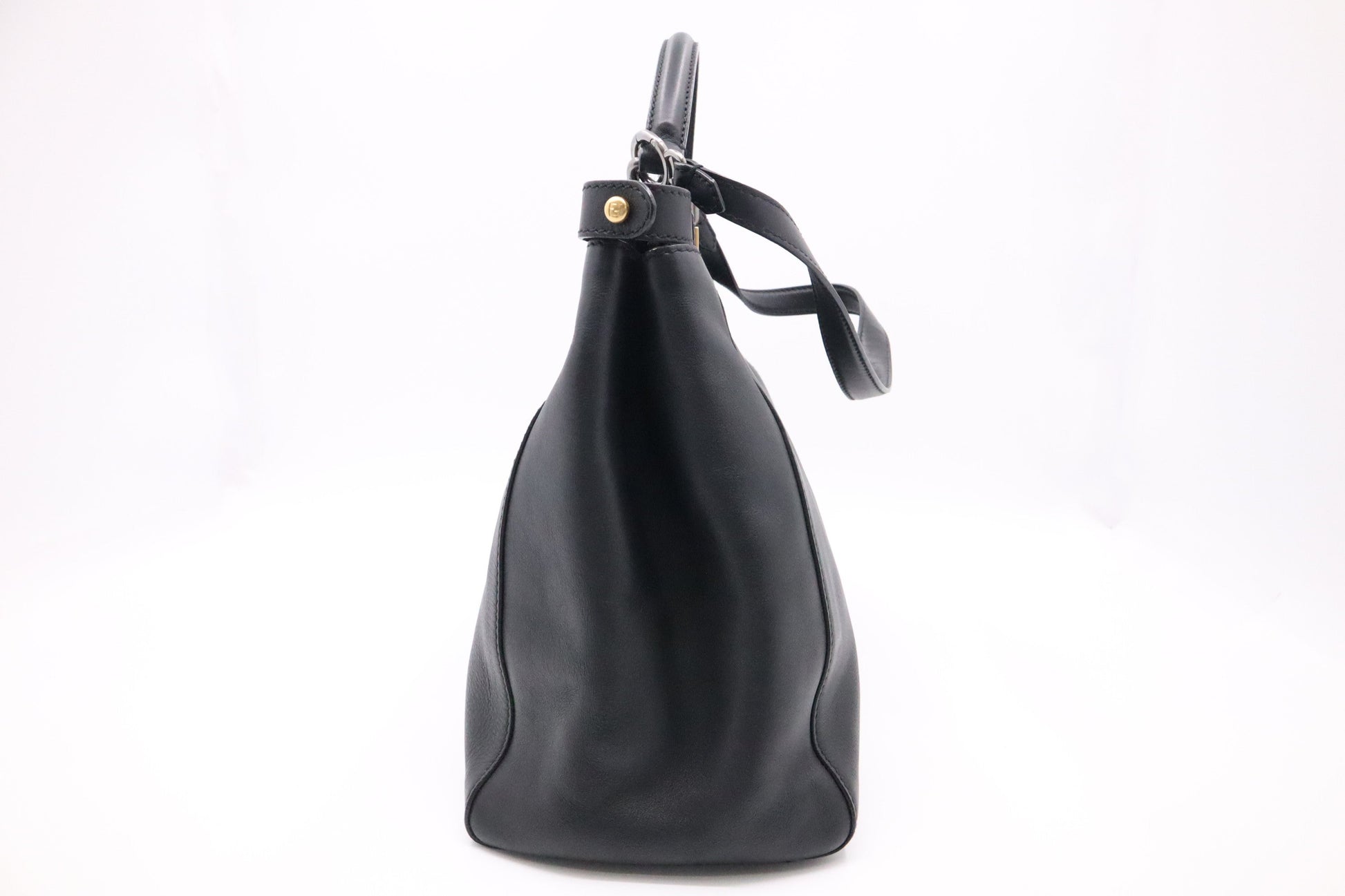 Fendi Medium Peekaboo Tote in Black Leather